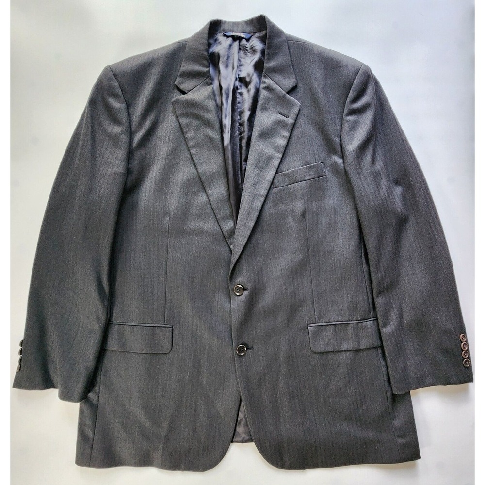 Brooks Brothers Wool Blazer Men Black Size 46L 2 Button 1818 Madison Made in USA